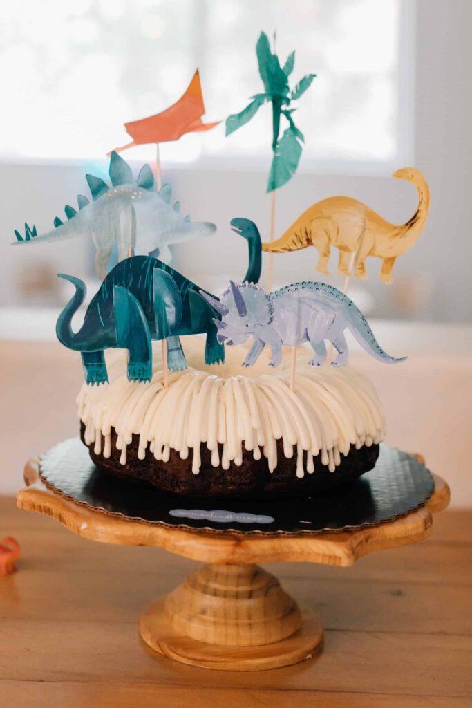 dinosaur themed birthday cake