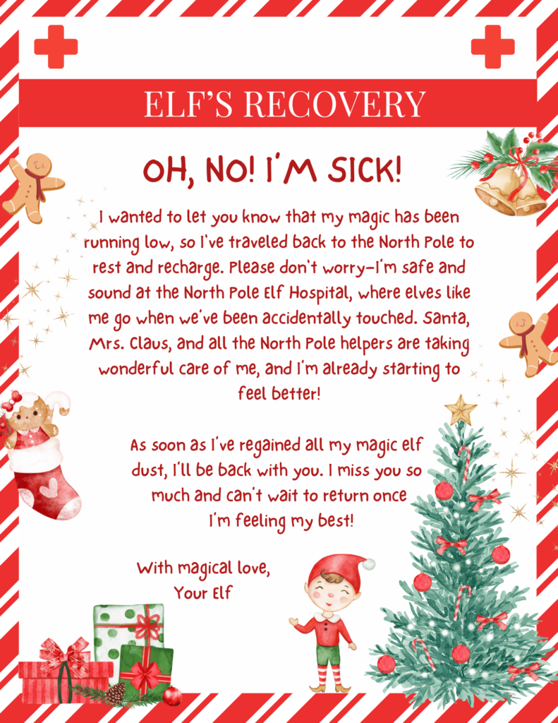 elf on the shelf recovery letter