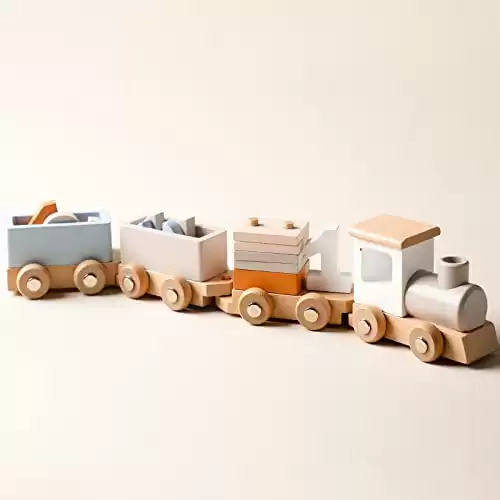 ibwaae Wooden Train Set