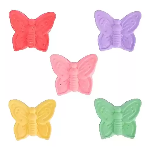 Butterfly Chalk 5 Pieces of Colorful Sidewalk Chalk | Washable, Non-Toxic For Arts and Crafts | Kids Ages 3+ - Sunny Days Entertainment